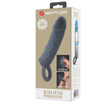 PRETTY LOVE REALISTIC PENIS SLEEVE - BLACK